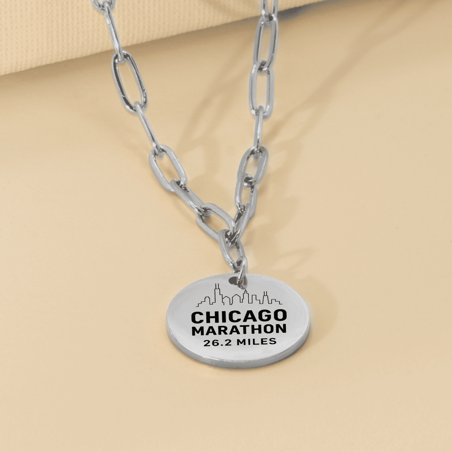 Personalized Chicago Marathon Skyline Necklace 26.2 Miles - Without back engraving - Sloth & Duck