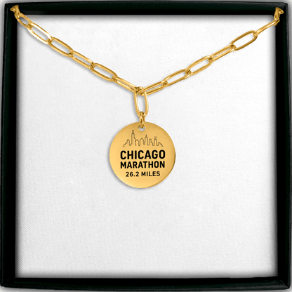 Personalized Chicago Marathon Skyline Necklace 26.2 Miles - Without back engraving - Sloth & Duck