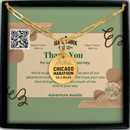 Personalized Chicago Marathon Skyline Necklace 26.2 Miles - Without back engraving - Sloth & Duck