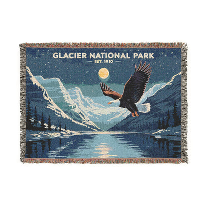 Personalized Glacier National Park Woven Blanket - Artwork - Sloth & Duck
