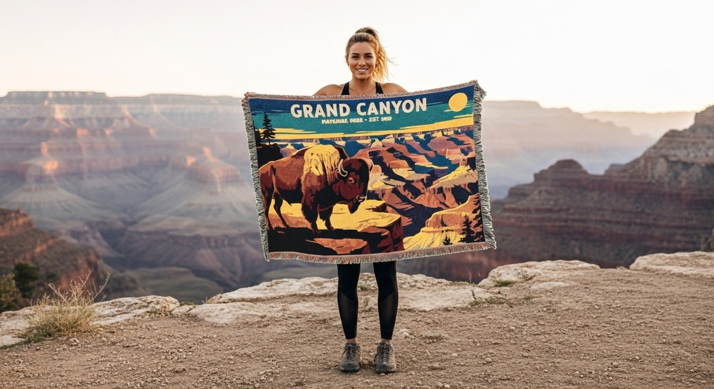 Personalized Grand Canyon National Park Woven Blanket - Artwork - Sloth & Duck