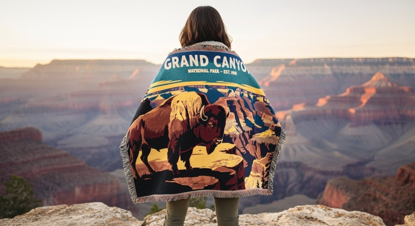 Personalized Grand Canyon National Park Woven Blanket - Artwork - Sloth & Duck