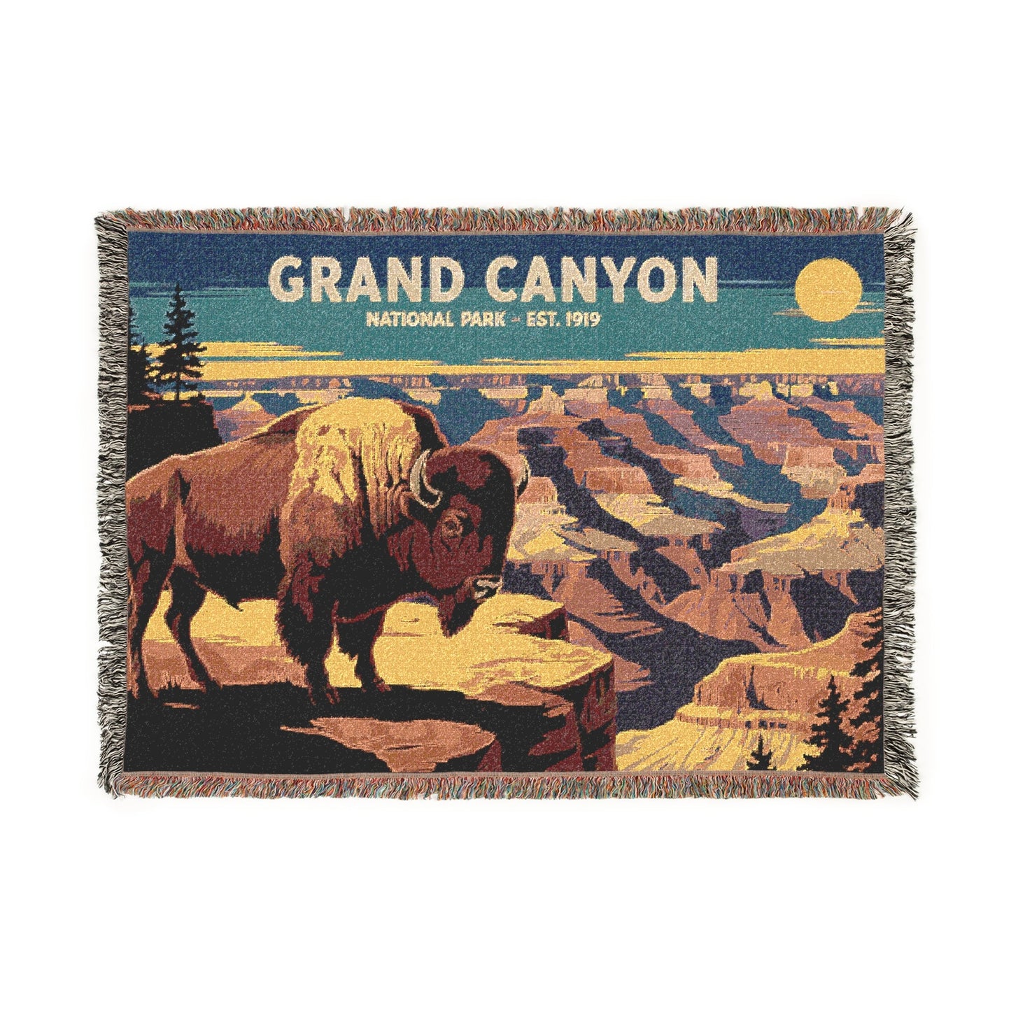 Personalized Grand Canyon National Park Woven Blanket - Artwork - Sloth & Duck