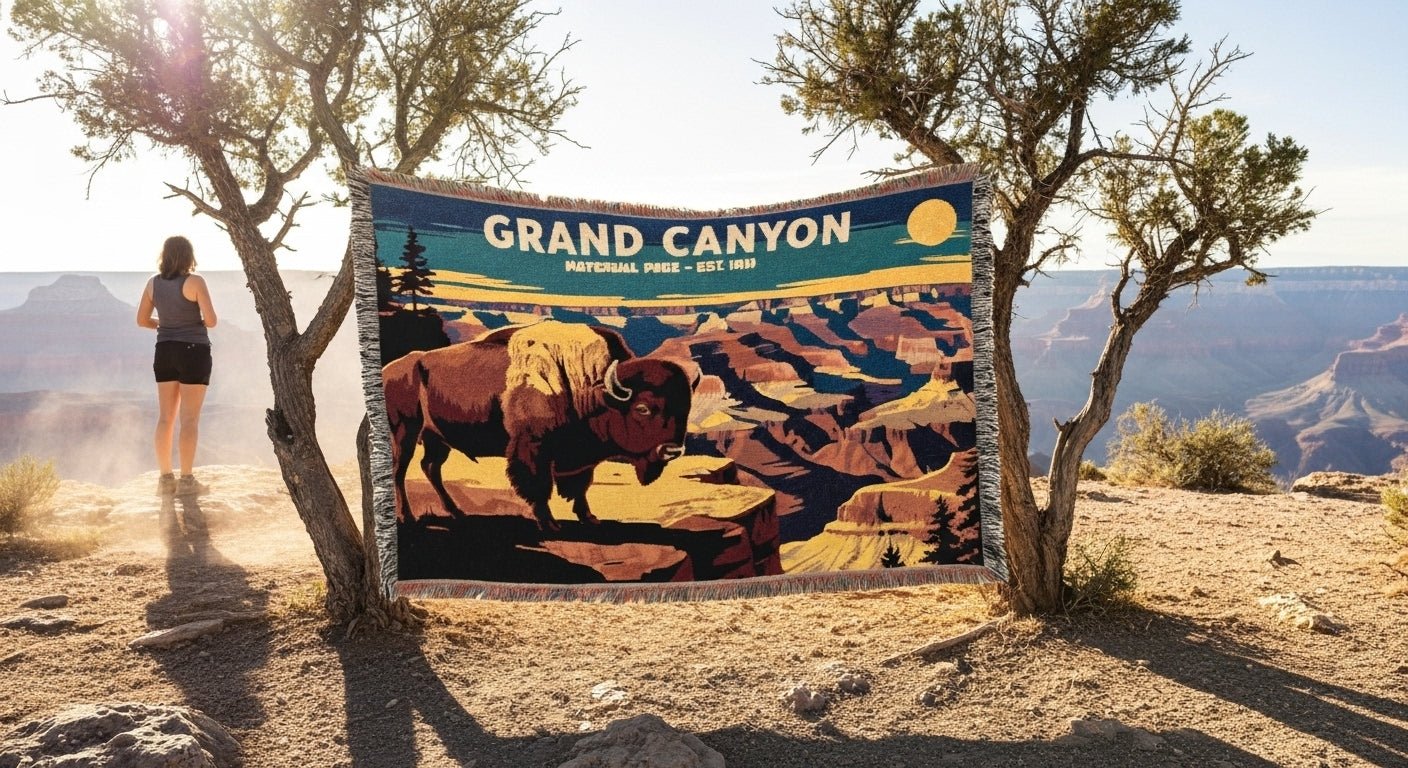 Personalized Grand Canyon National Park Woven Blanket - Artwork - Sloth & Duck