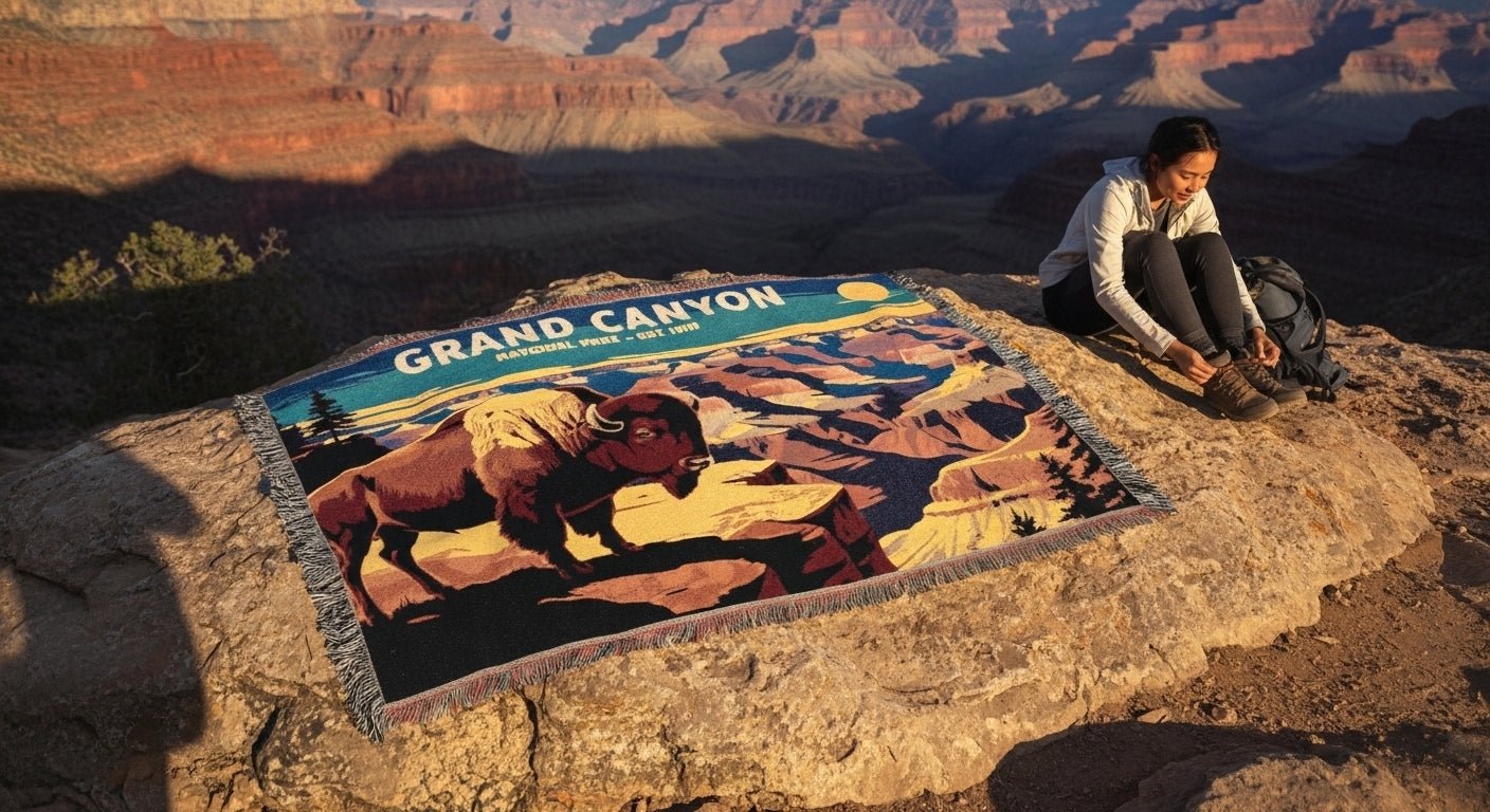 Personalized Grand Canyon National Park Woven Blanket - Artwork - Sloth & Duck