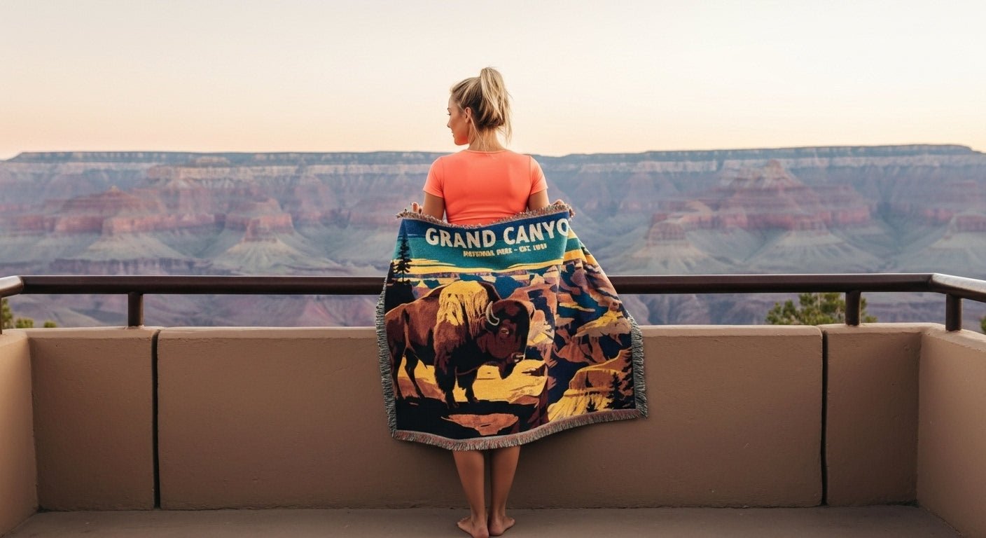 Personalized Grand Canyon National Park Woven Blanket - Artwork - Sloth & Duck