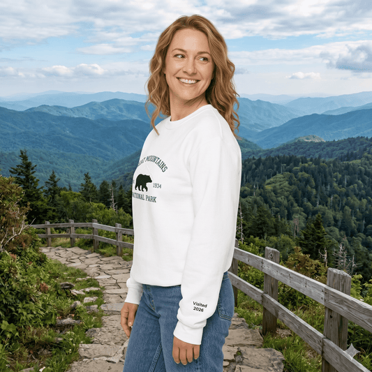 Personalized Great Smoky Mountains National Park Crewneck Sweatshirt - S - Sloth & Duck