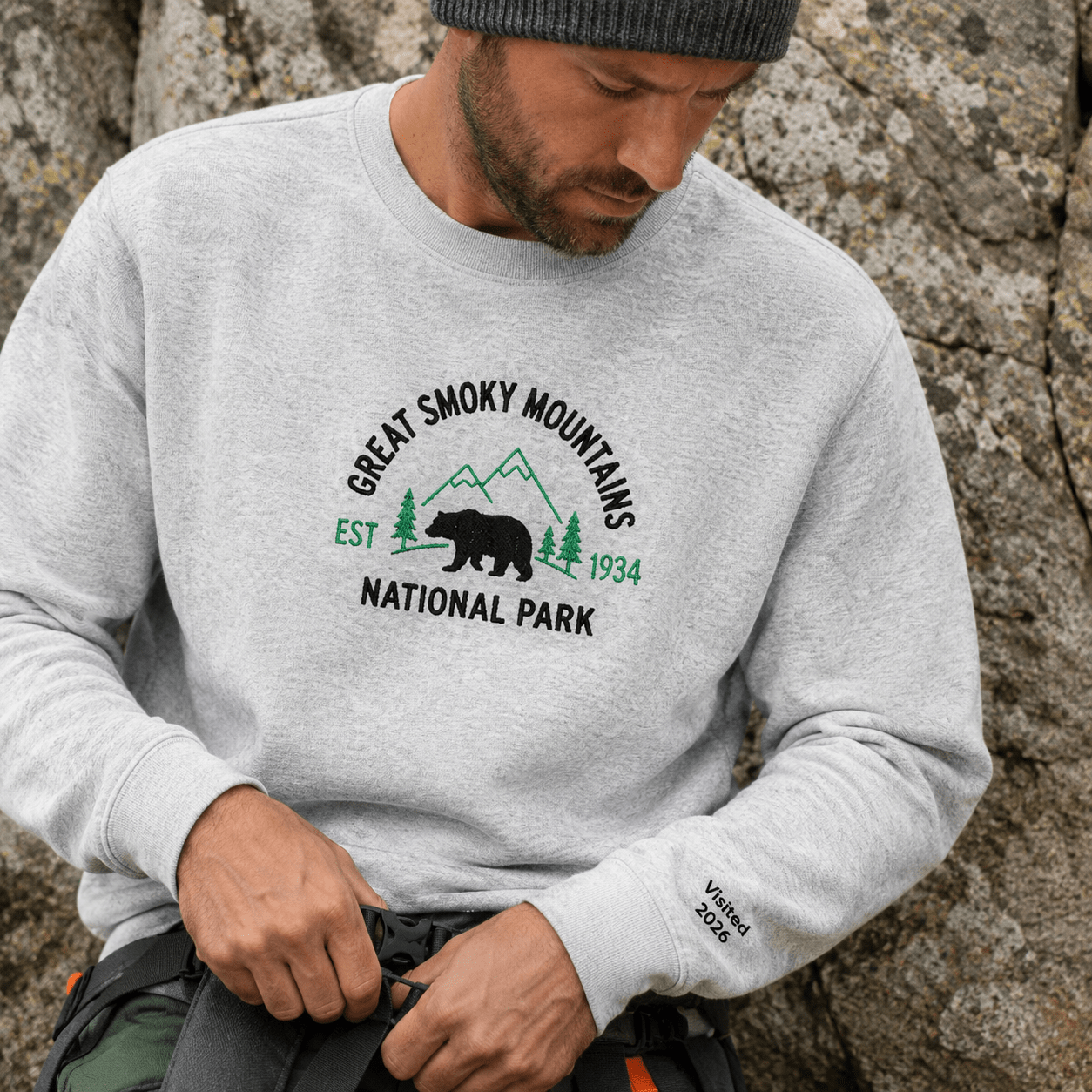 Personalized Great Smoky Mountains National Park Crewneck Sweatshirt - S - Sloth & Duck