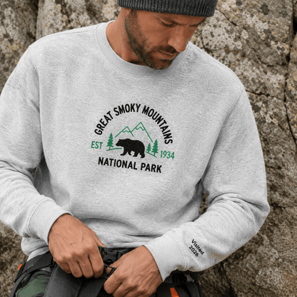 Personalized Great Smoky Mountains National Park Crewneck Sweatshirt - S - Sloth & Duck