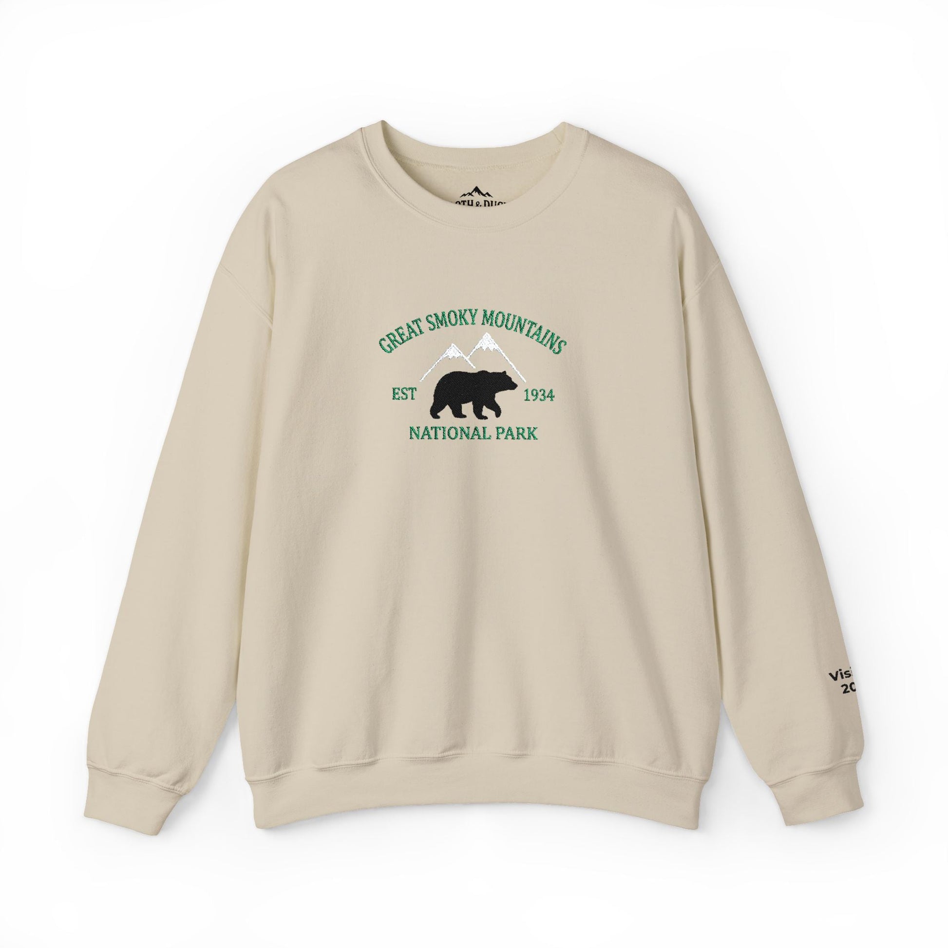 Personalized Great Smoky Mountains National Park Crewneck Sweatshirt - S - Sloth & Duck