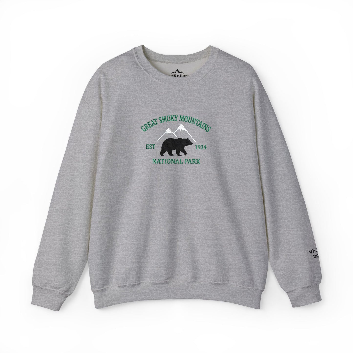 Personalized Great Smoky Mountains National Park Crewneck Sweatshirt - S - Sloth & Duck