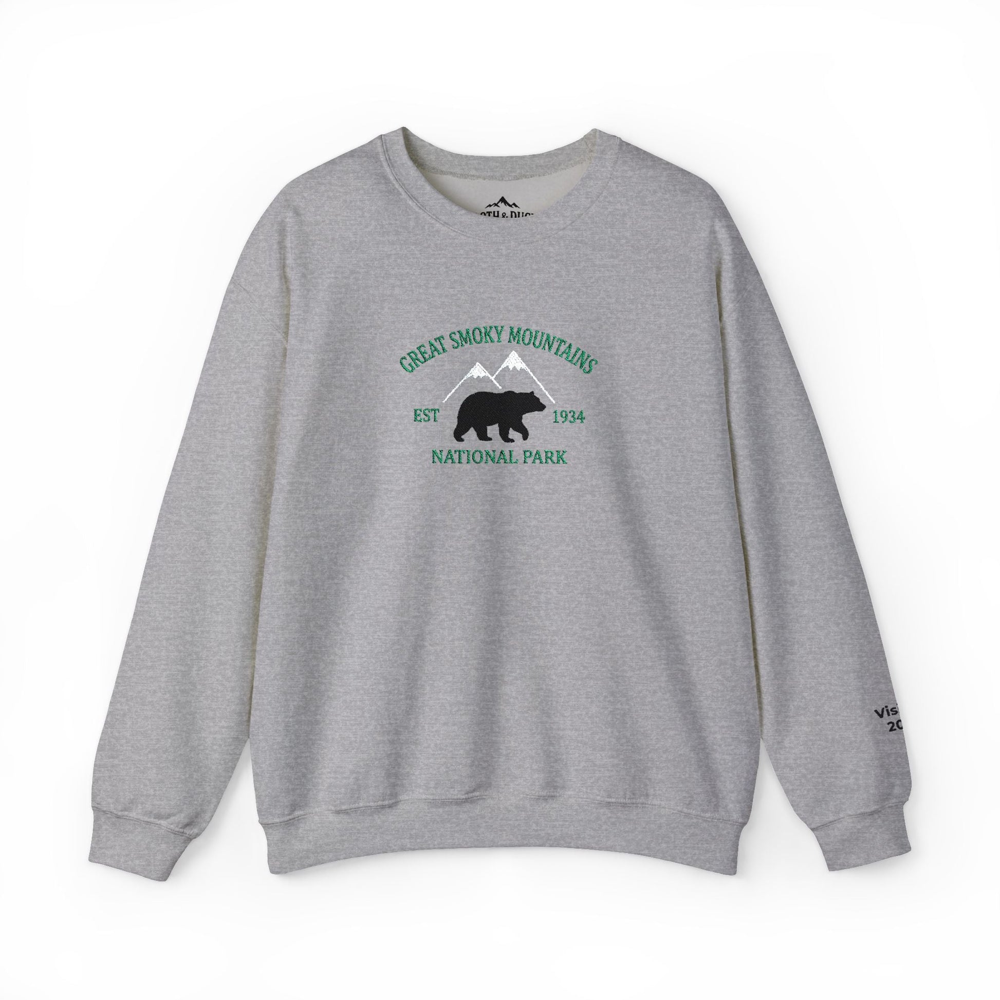 Personalized Great Smoky Mountains National Park Crewneck Sweatshirt - S - Sloth & Duck
