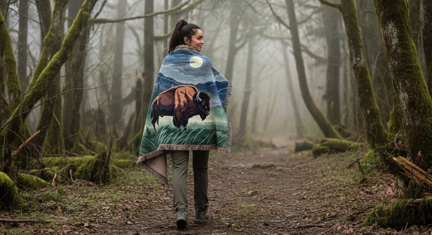 Personalized "Great Smoky Mountains National Park" Woven Blanket - Artwork - Sloth & Duck