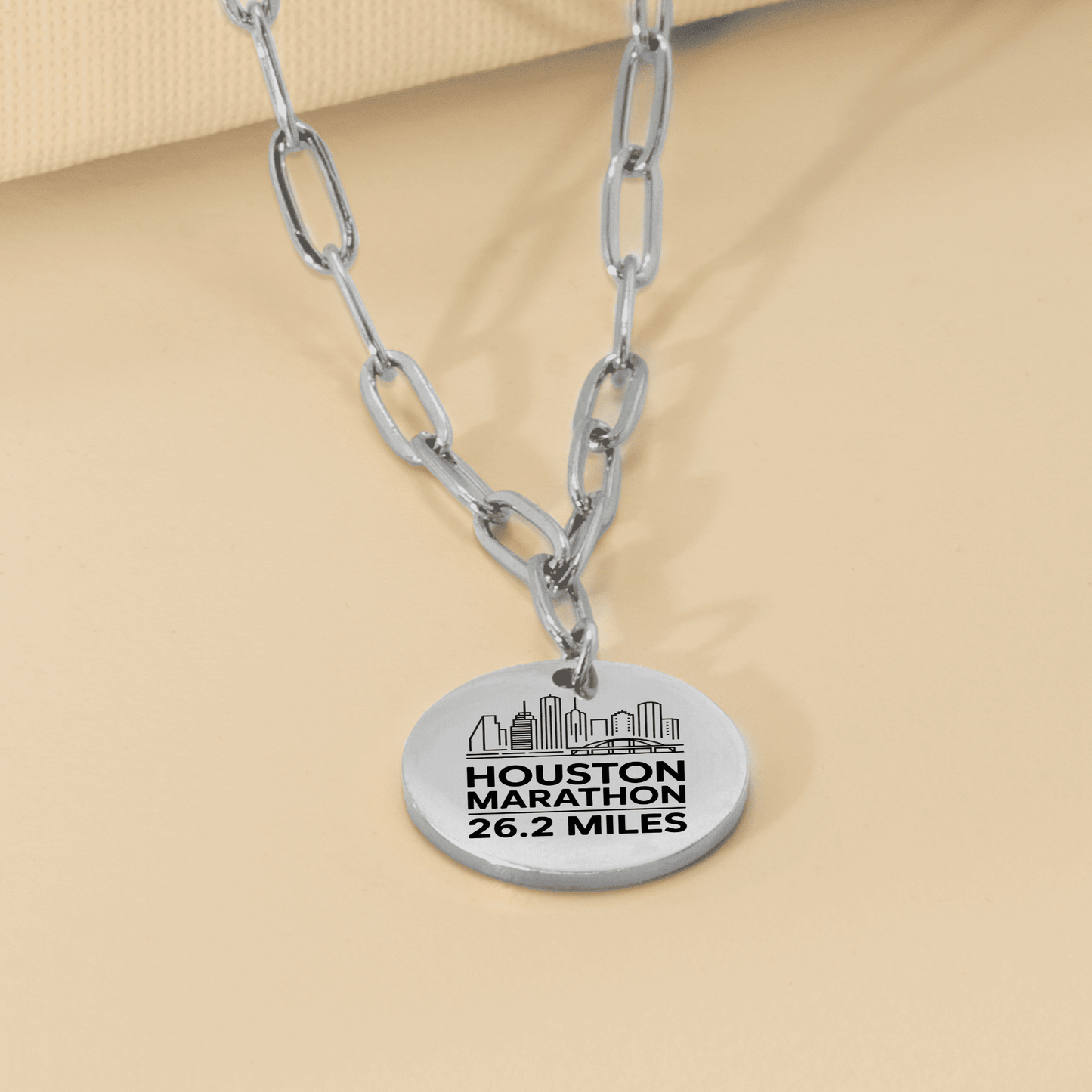 Personalized Houston Marathon Skyline Necklace 26.2 Miles - Without back engraving - Sloth & Duck