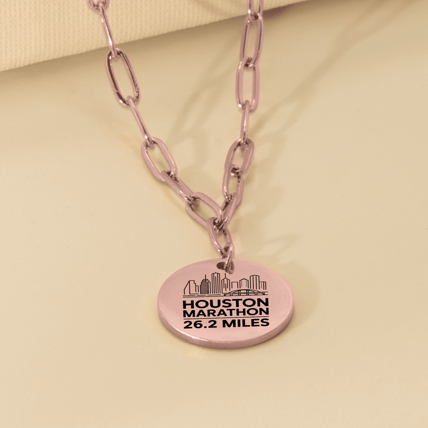 Personalized Houston Marathon Skyline Necklace 26.2 Miles - Without back engraving - Sloth & Duck