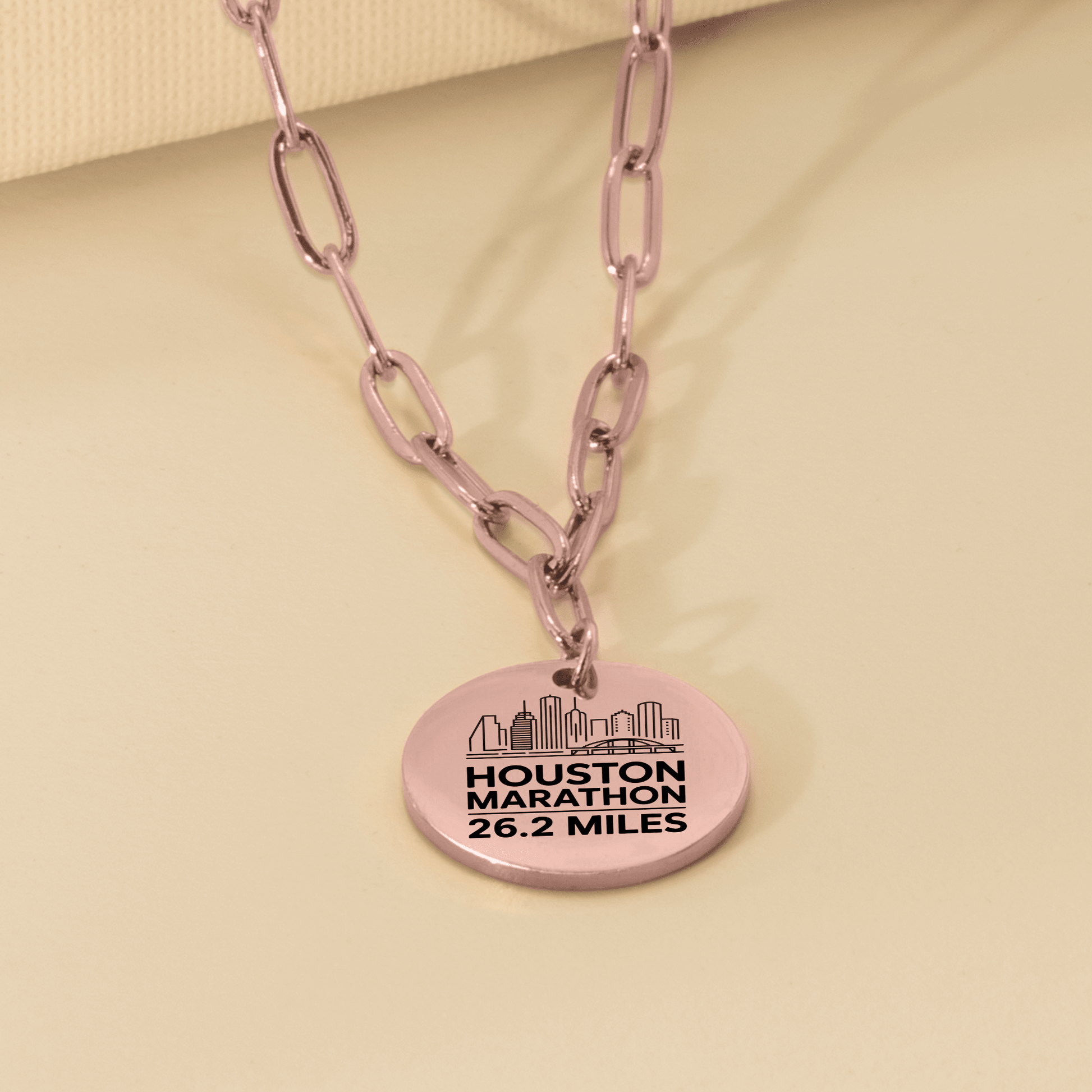 Personalized Houston Marathon Skyline Necklace 26.2 Miles - Without back engraving - Sloth & Duck