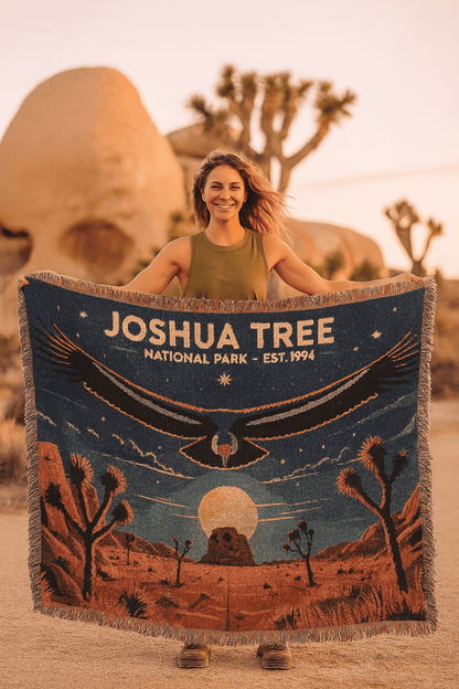 Personalized "Joshua Tree National Park" Woven Blanket - Artwork - Sloth & Duck
