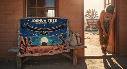 Personalized "Joshua Tree National Park" Woven Blanket - Artwork - Sloth & Duck