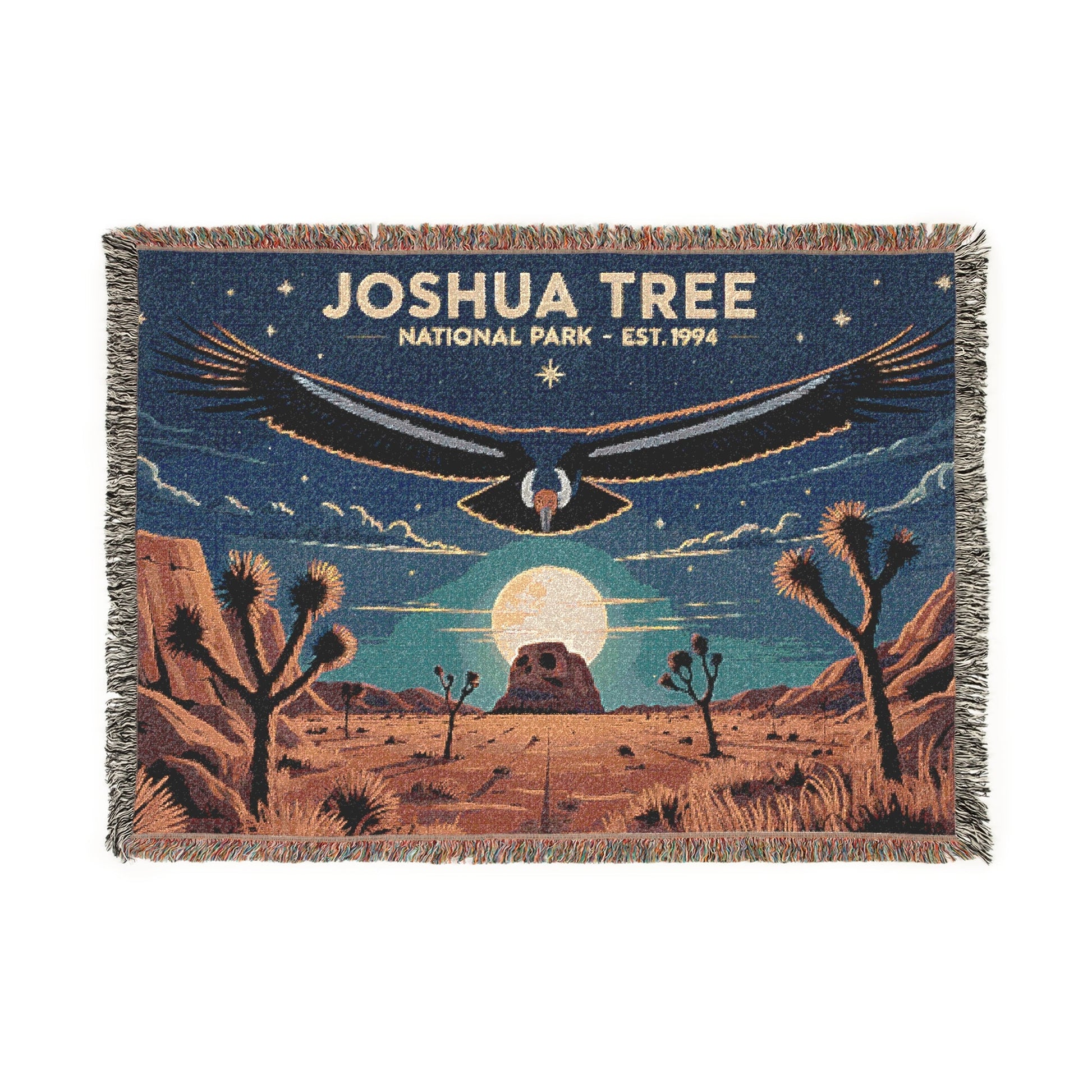 Personalized "Joshua Tree National Park" Woven Blanket - Artwork - Sloth & Duck