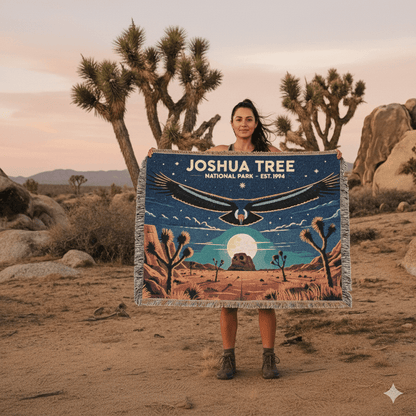 Personalized "Joshua Tree National Park" Woven Blanket - Artwork - Sloth & Duck