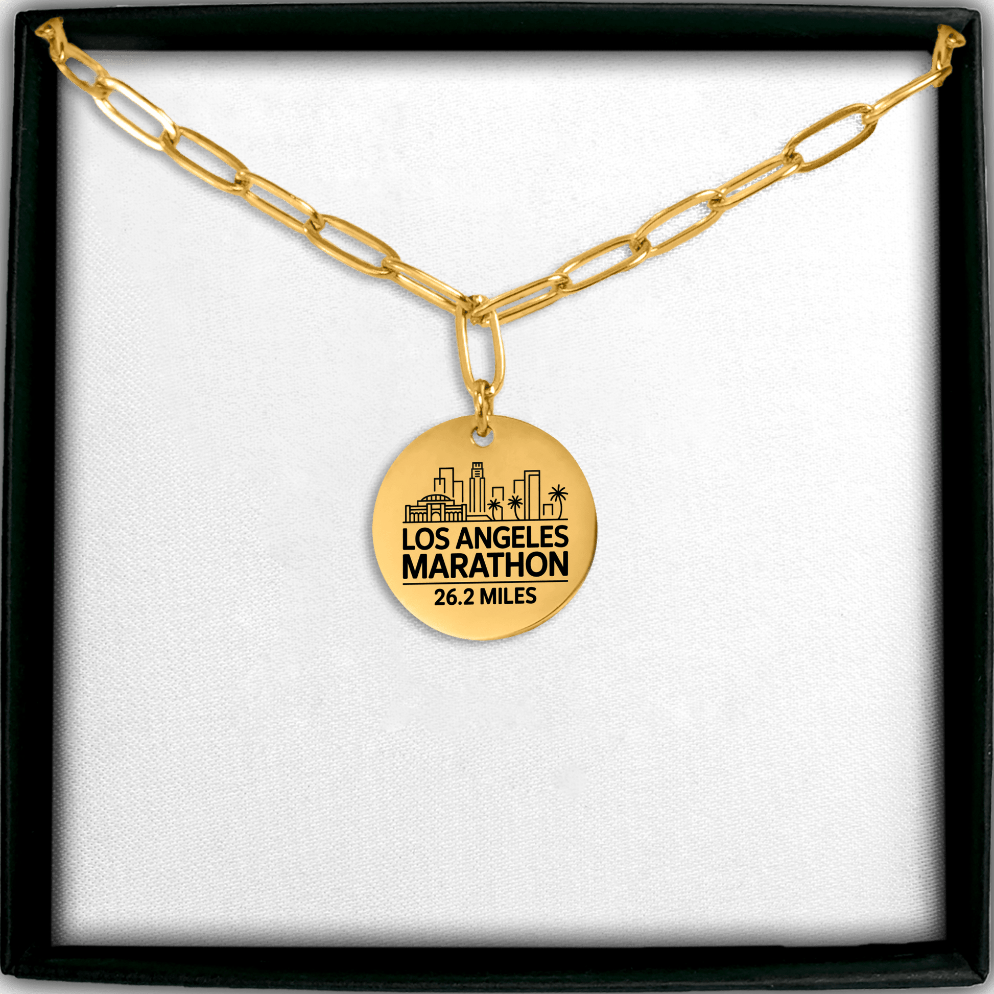 Personalized LA Marathon Skyline Necklace 26.2 Miles - Without back engraving - Sloth & Duck