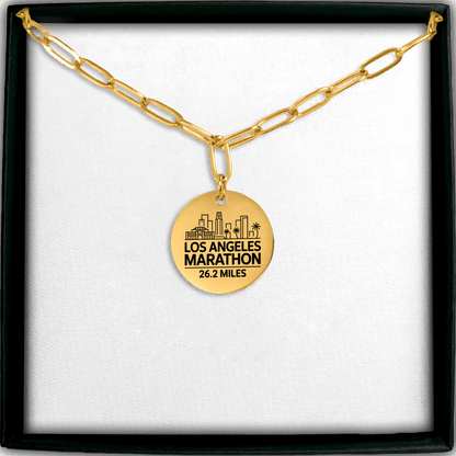 Personalized LA Marathon Skyline Necklace 26.2 Miles - Without back engraving - Sloth & Duck