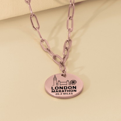 Personalized London Marathon Skyline Necklace 26.2 Miles - Without back engraving - Sloth & Duck