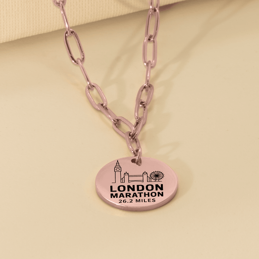 Personalized London Marathon Skyline Necklace 26.2 Miles - Without back engraving - Sloth & Duck