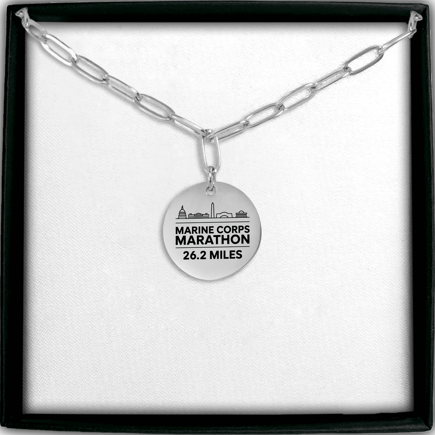 Personalized Marine Corp Marathon Skyline Necklace 26.2 Miles - Without back engraving - Sloth & Duck