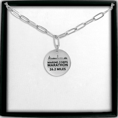 Personalized Marine Corp Marathon Skyline Necklace 26.2 Miles - Without back engraving - Sloth & Duck