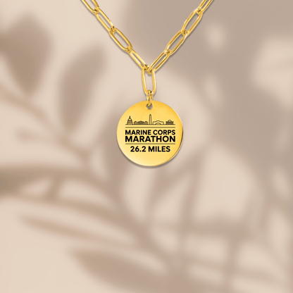 Personalized Marine Corp Marathon Skyline Necklace 26.2 Miles - Without back engraving - Sloth & Duck