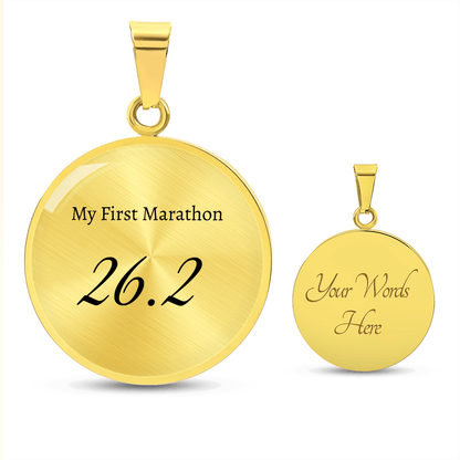 Personalized My First 26.2 Marathon Pendant - Luxury Necklace (Gold) - Sloth & Duck