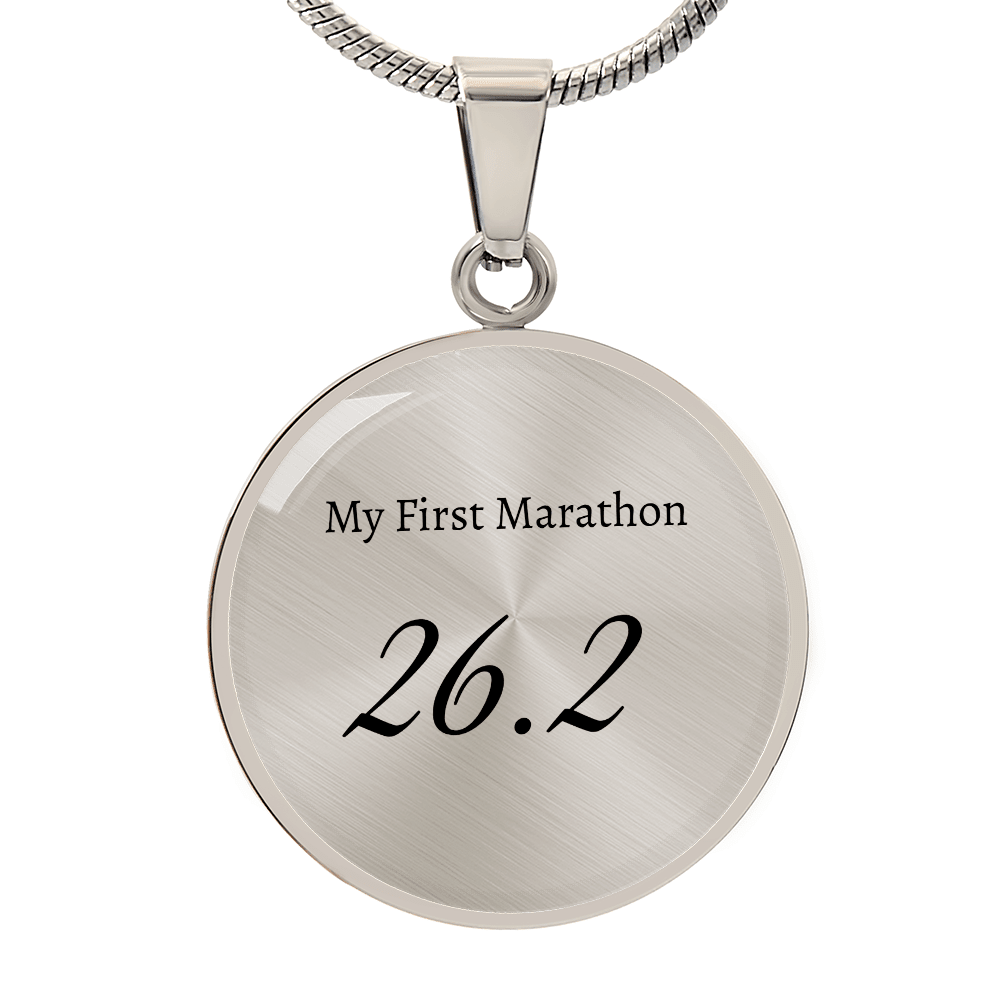Personalized My First 26.2 Marathon Pendant - Luxury Necklace (Silver) - Sloth & Duck