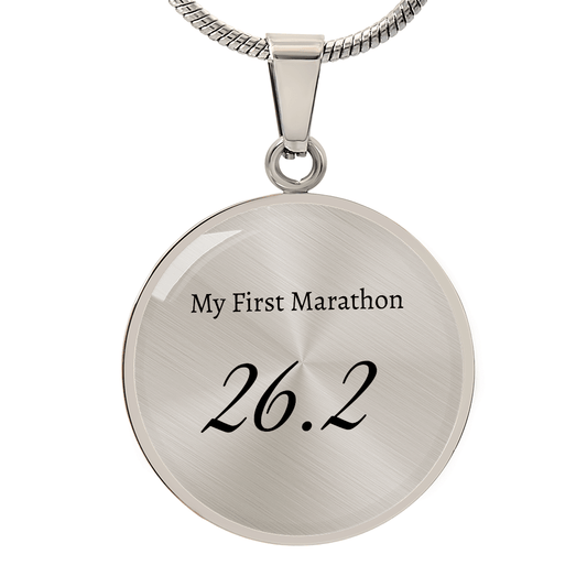 Personalized My First 26.2 Marathon Pendant - Luxury Necklace (Silver) - Sloth & Duck