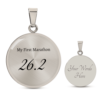 Personalized My First 26.2 Marathon Pendant - Luxury Necklace (Silver) - Sloth & Duck