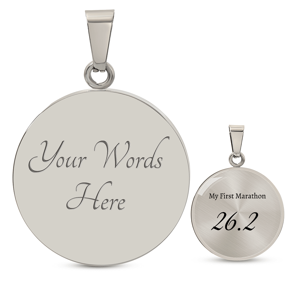 Personalized My First 26.2 Marathon Pendant - Luxury Necklace (Gold) - Sloth & Duck