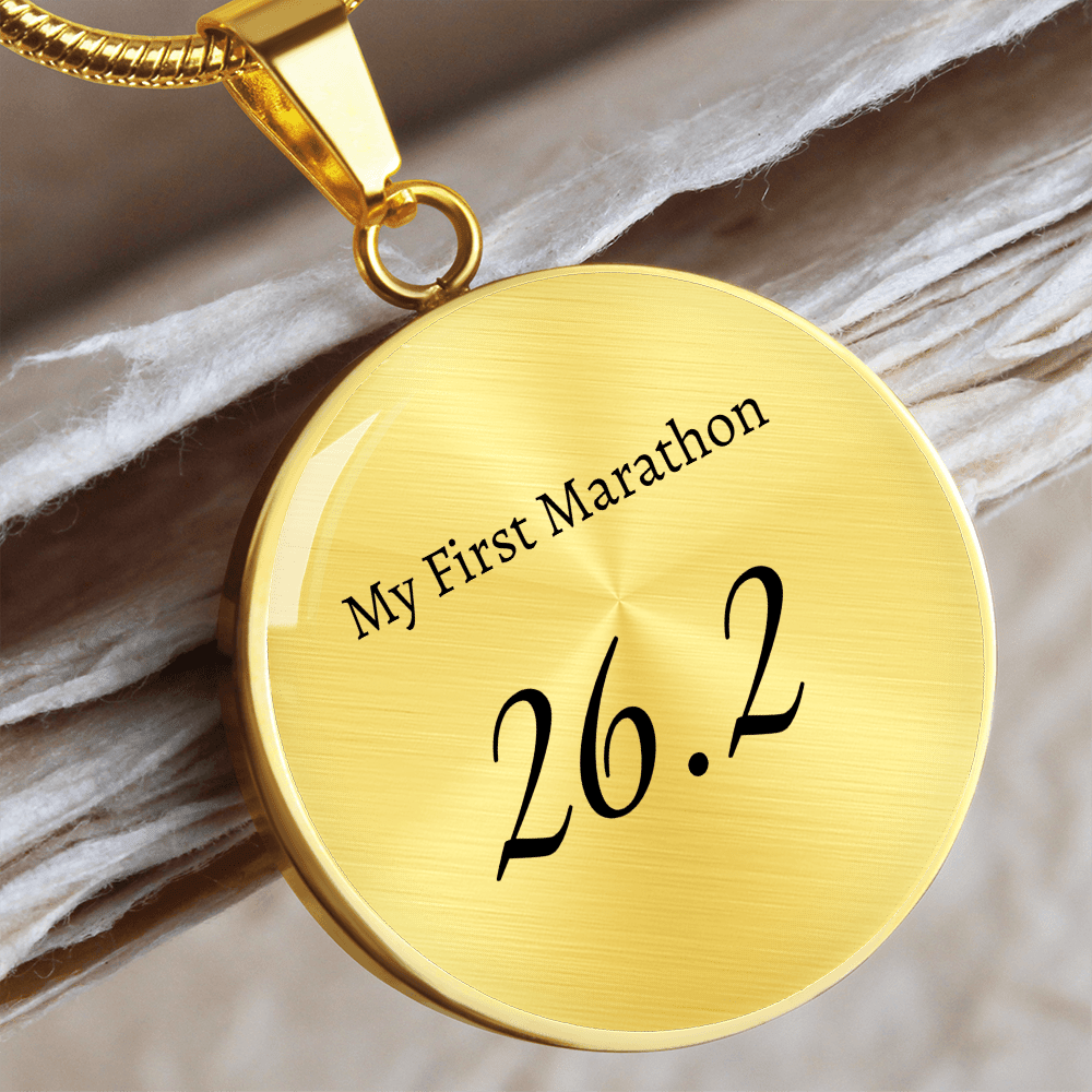 Personalized My First 26.2 Marathon Pendant - Luxury Necklace (Gold) - Sloth & Duck