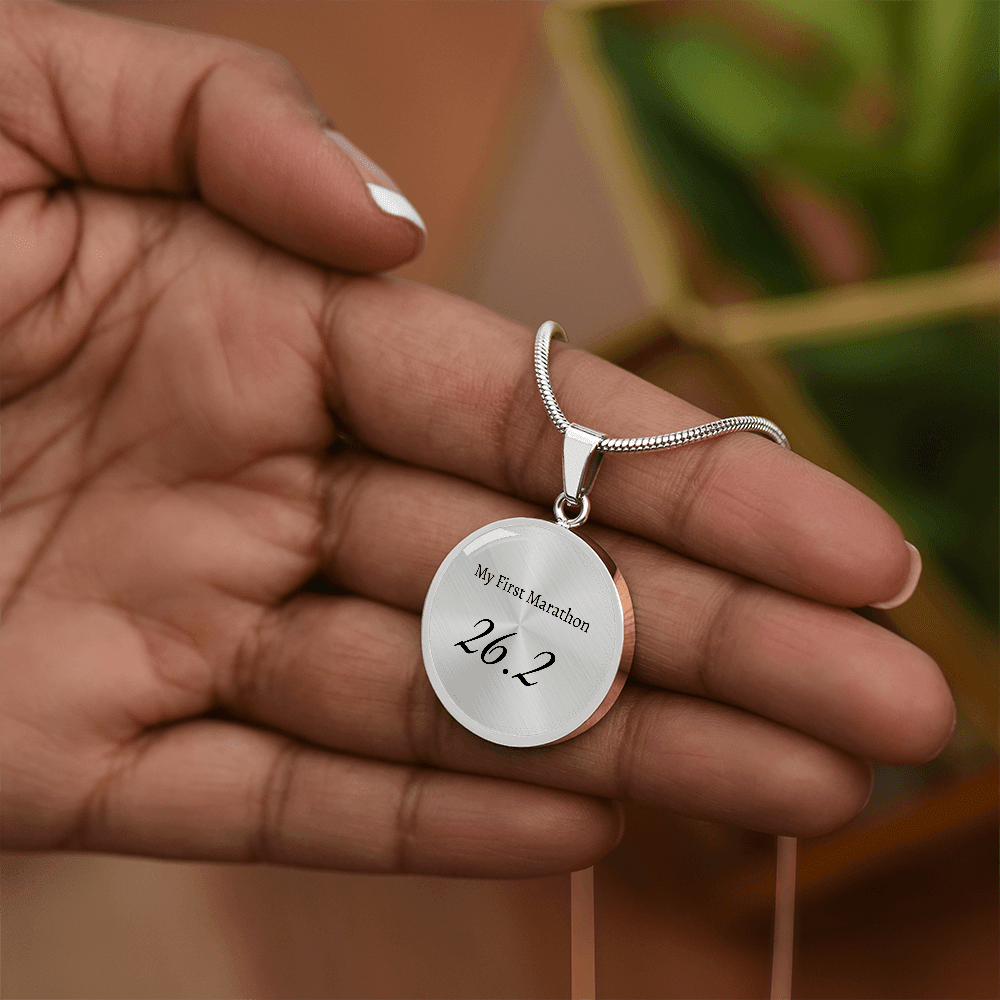 Personalized My First 26.2 Marathon Pendant - Luxury Necklace (Gold) - Sloth & Duck