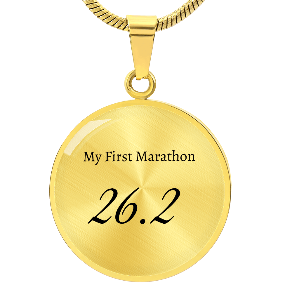 Personalized My First 26.2 Marathon Pendant - Luxury Necklace (Gold) - Sloth & Duck