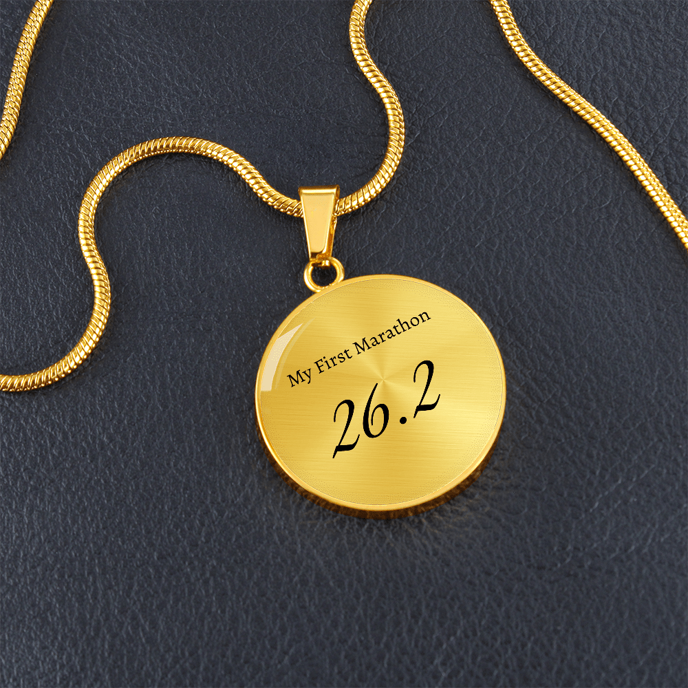 Personalized My First 26.2 Marathon Pendant - Luxury Necklace (Gold) - Sloth & Duck