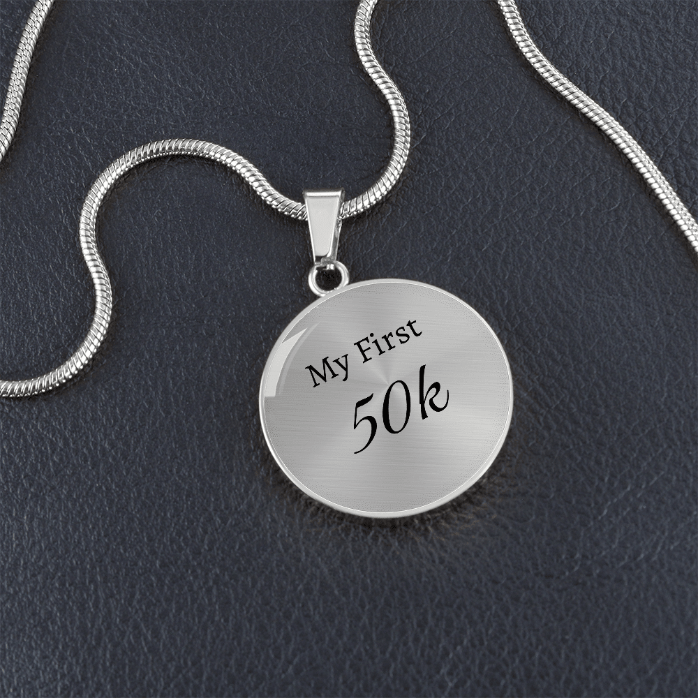 Personalized My First 50k Ultra Necklace - Luxury Necklace (Silver) - Sloth & Duck