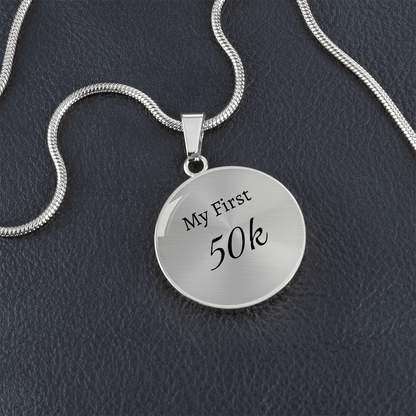 Personalized My First 50k Ultra Necklace - Luxury Necklace (Silver) - Sloth & Duck