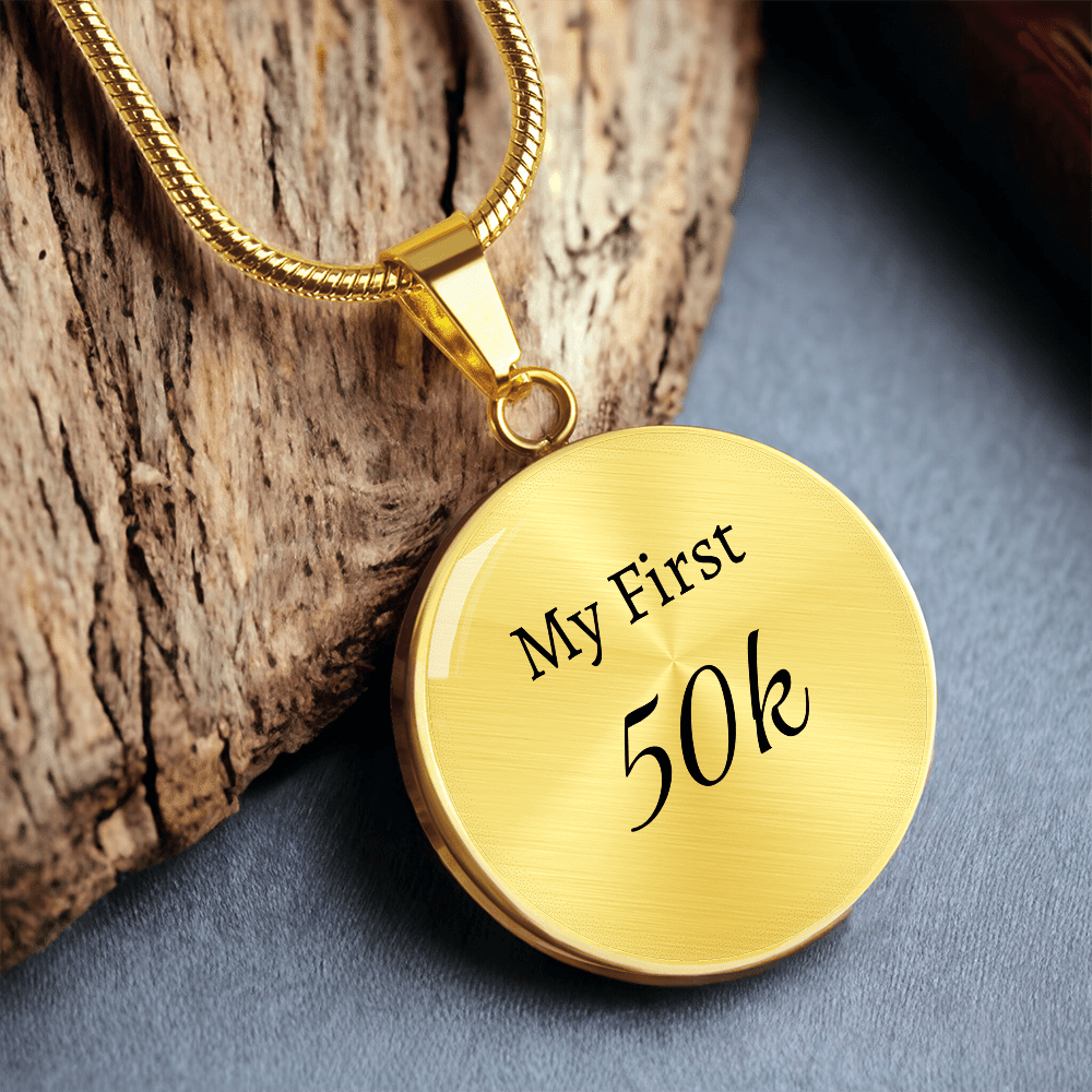 Personalized My First 50k Ultra Necklace - Luxury Necklace (Gold) - Sloth & Duck