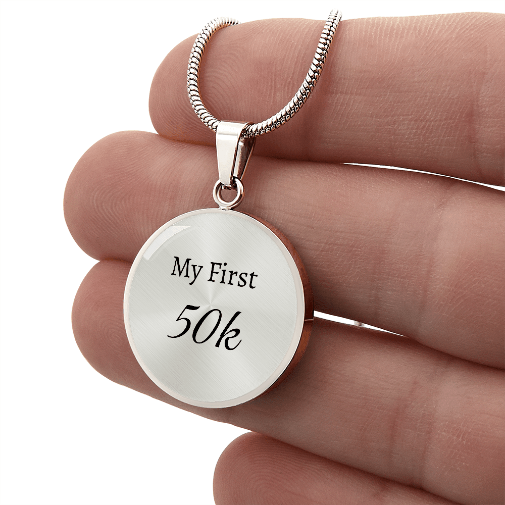 Personalized My First 50k Ultra Necklace - Luxury Necklace (Silver) - Sloth & Duck