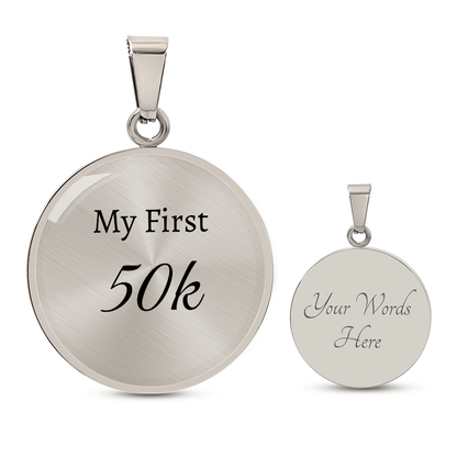 Personalized My First 50k Ultra Necklace - Luxury Necklace (Silver) - Sloth & Duck