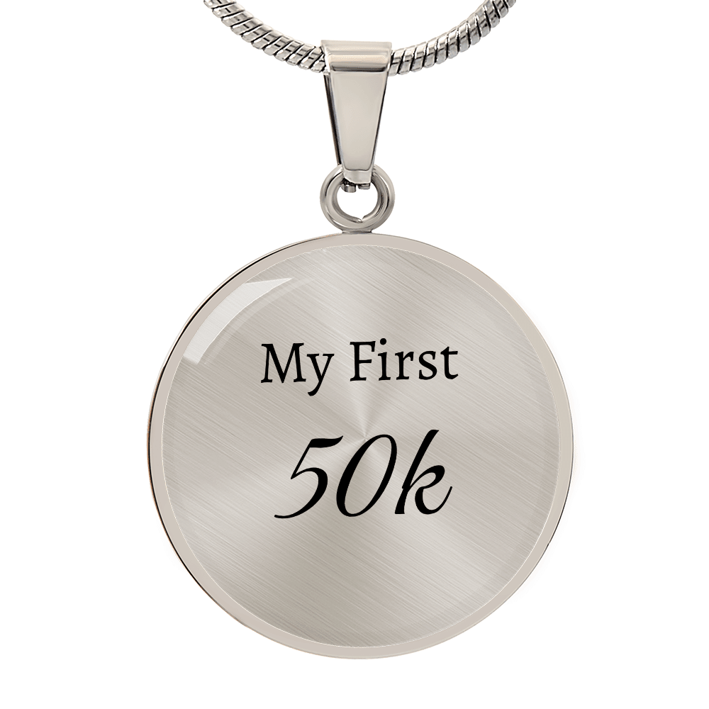 Personalized My First 50k Ultra Necklace - Luxury Necklace (Silver) - Sloth & Duck