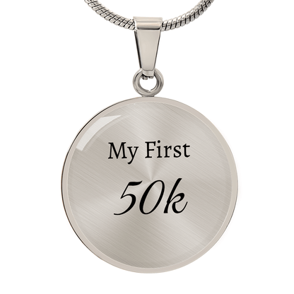 Personalized My First 50k Ultra Necklace - Luxury Necklace (Silver) - Sloth & Duck