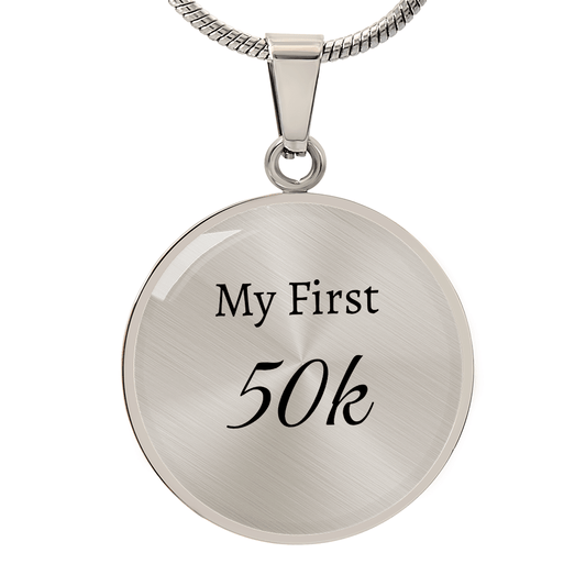 Personalized My First 50k Ultra Necklace - Luxury Necklace (Silver) - Sloth & Duck