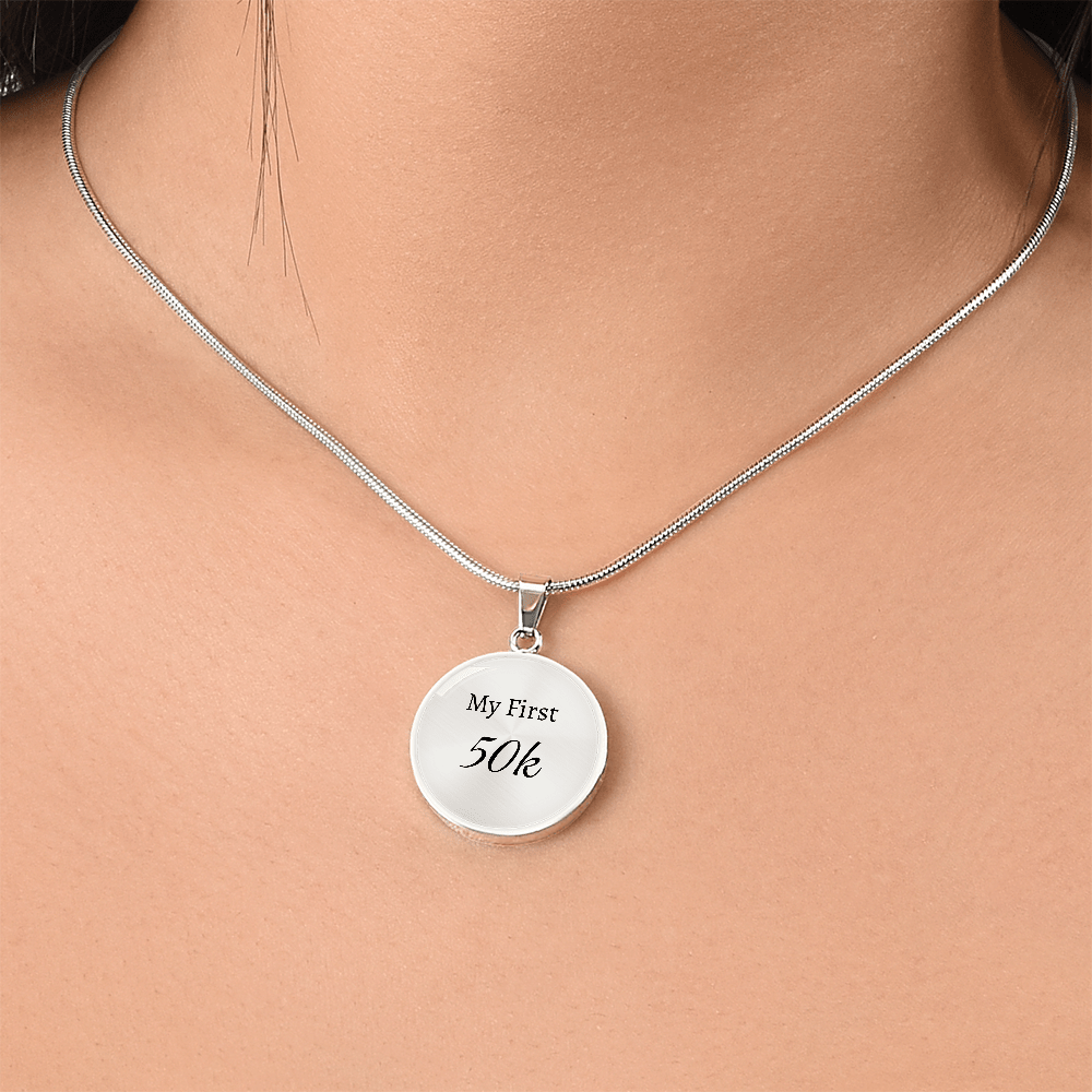 Personalized My First 50k Ultra Necklace - Luxury Necklace (Silver) - Sloth & Duck