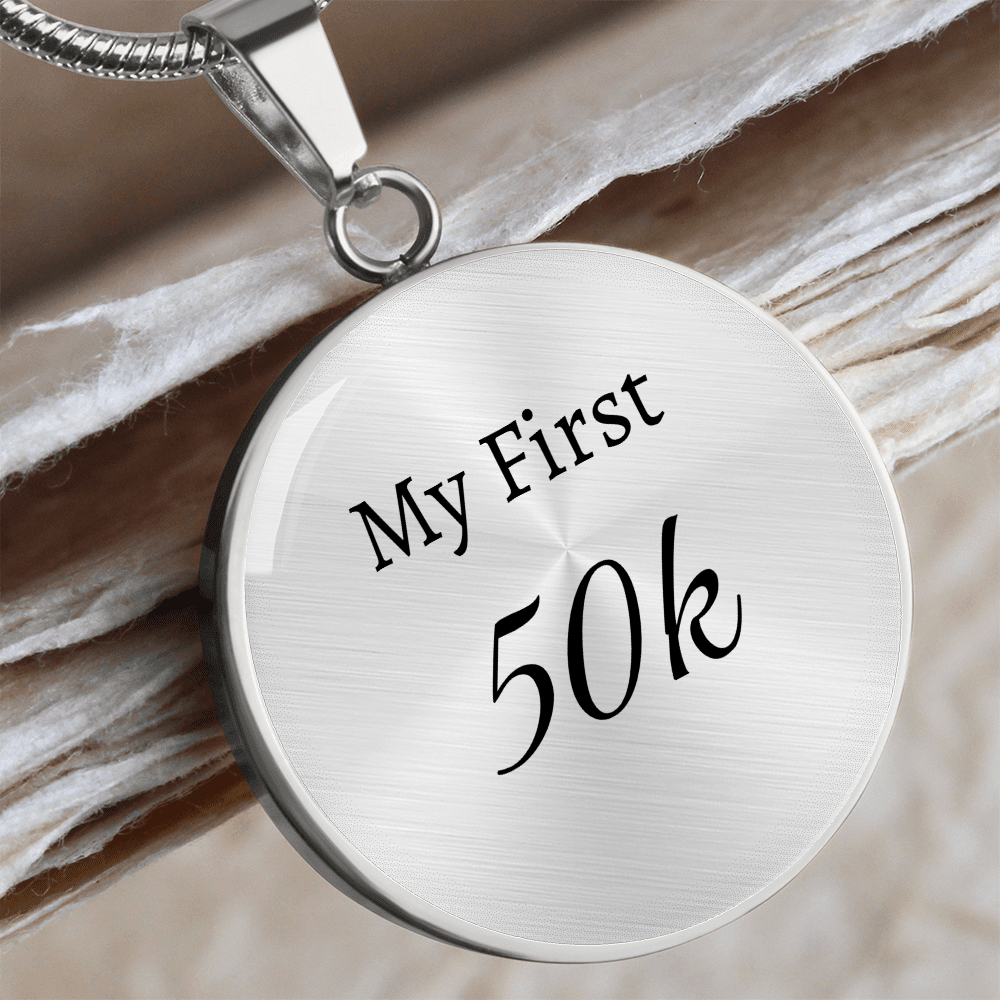Personalized My First 50k Ultra Necklace - Luxury Necklace (Silver) - Sloth & Duck